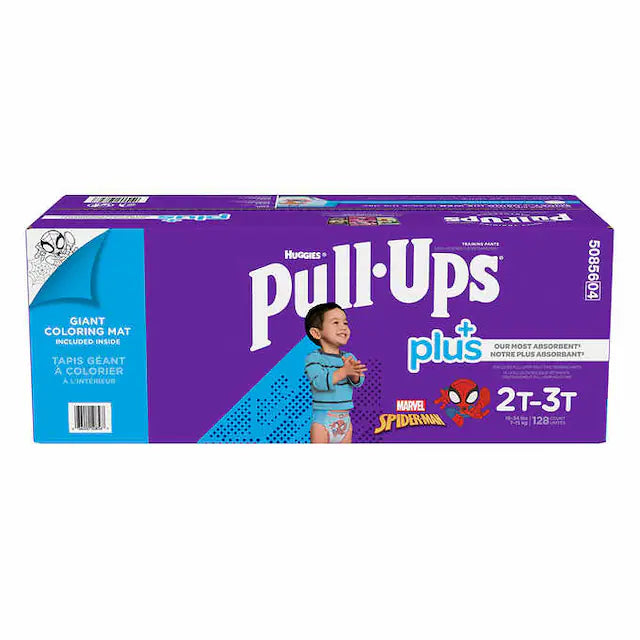 Huggies Pull-Ups Plus Training Pants, 2T to 3T Boy, 128-pack