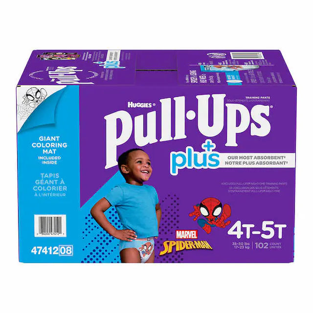 Huggies Pull-Ups Plus Training Pants, 4T to 5T Boy, 102-pack