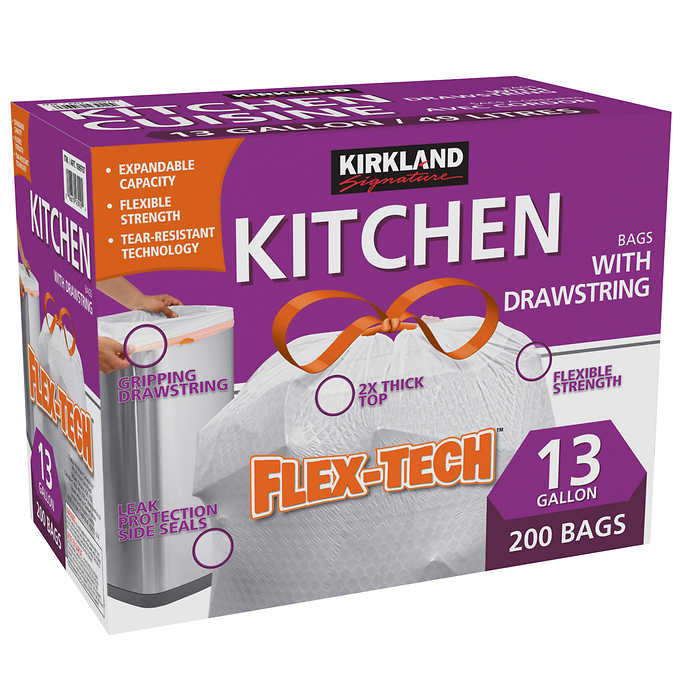 Kirkland Signature Drawstring Kitchen Bags Pack of 200