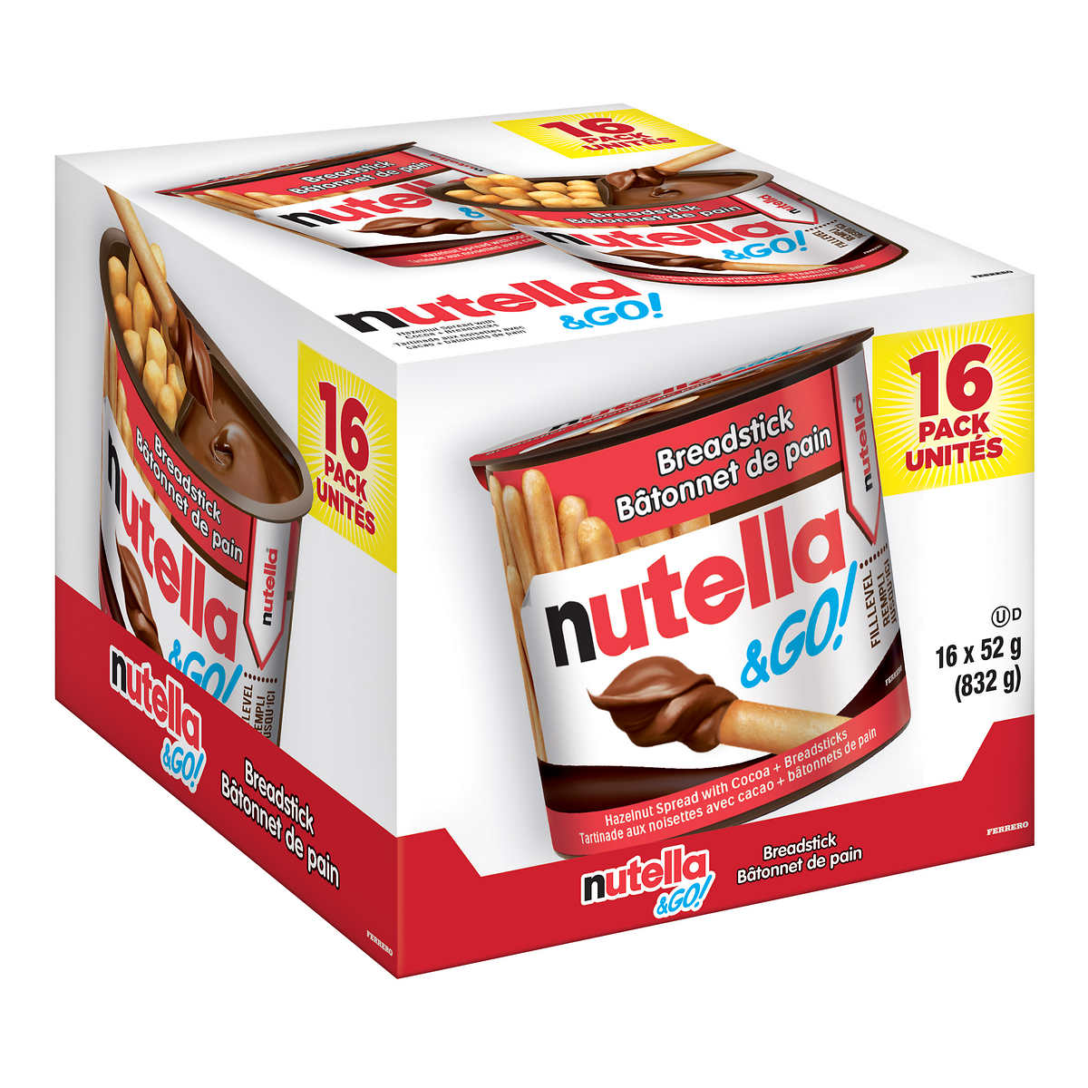 Nutella & Go Snack Packs, 16 × 52 g