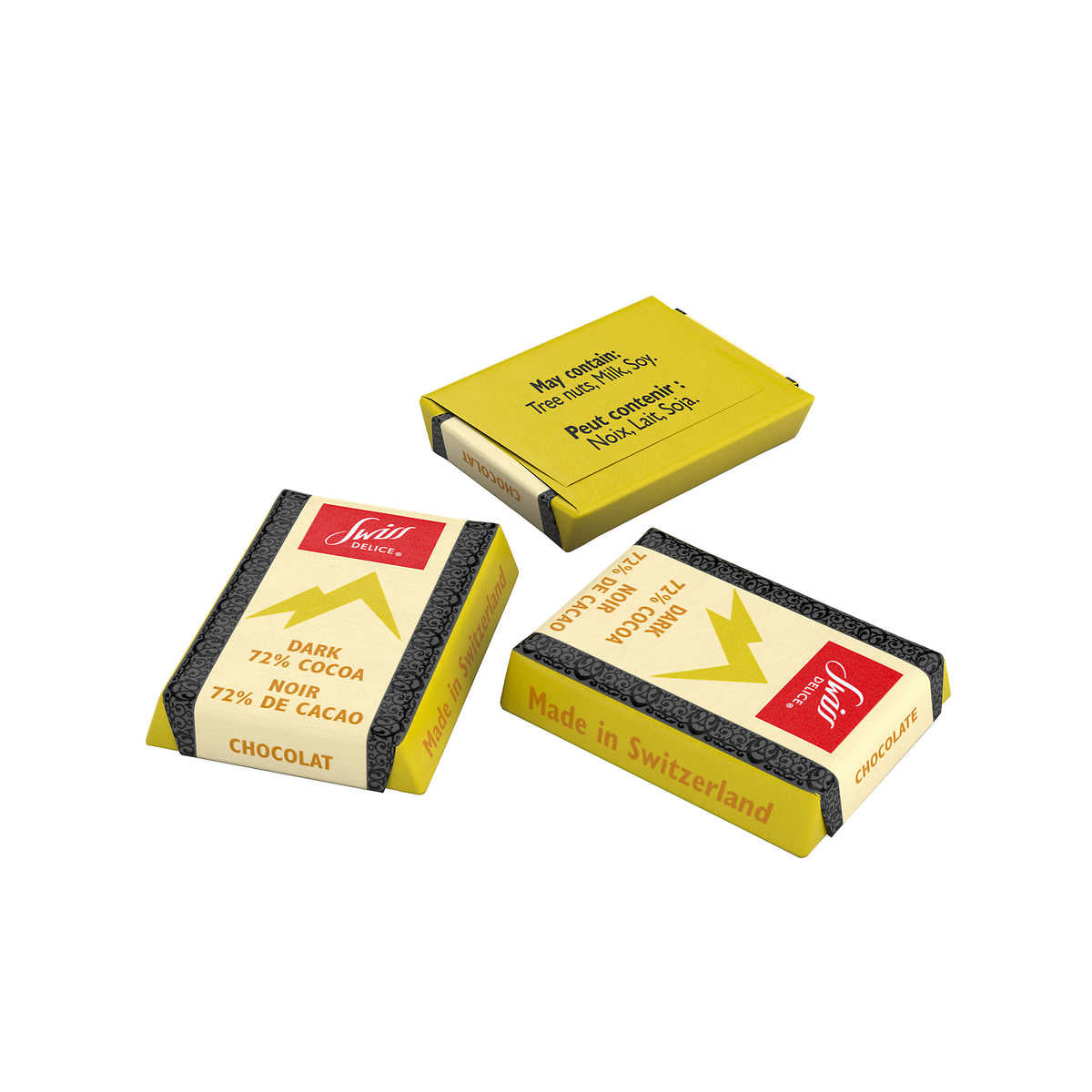Chocolat noir Swiss Delice 72% de cacao, 1,3 kg