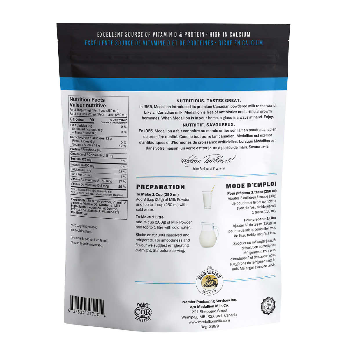Medallion Milk Skim Milk Powder, 4 x 1 kg