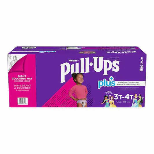 Huggies Pull-Ups Plus Training Pants 3T to 4T Girl, 116-pack