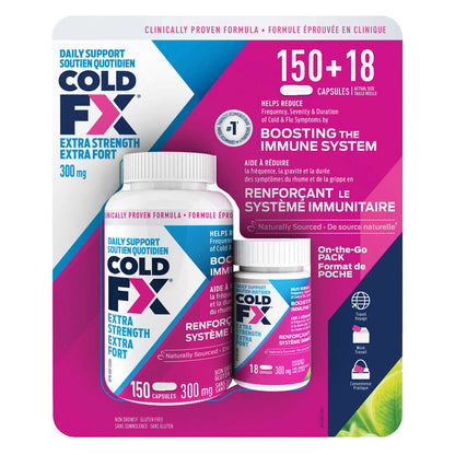 COLD-FX Cold & Flu Care Extra Strength 300 mg, 150 + 18 Capsules
