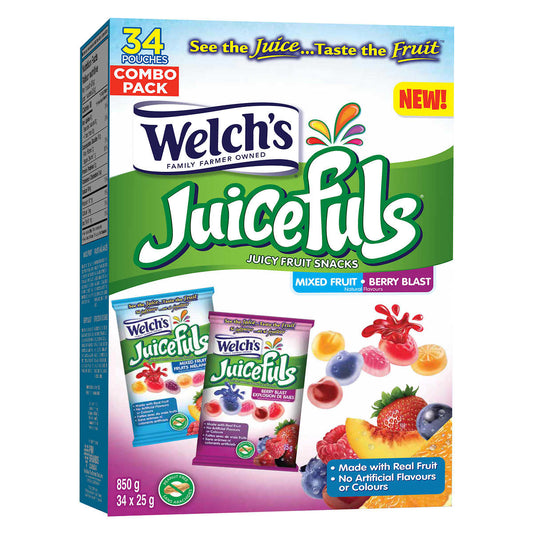 Welch's Juicefuls - Collations aux fruits juteux, 34 × 25 g