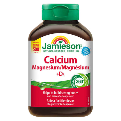 Jamieson Calcium Magnésium avec Vitamine D3, 500 Caplets 