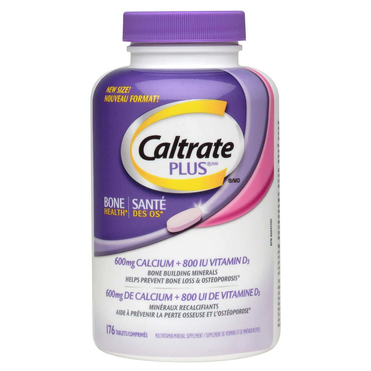 Caltrate PLUS Bone Health Supplement with 800 IU Vitamin D3 Tablets, 176-count