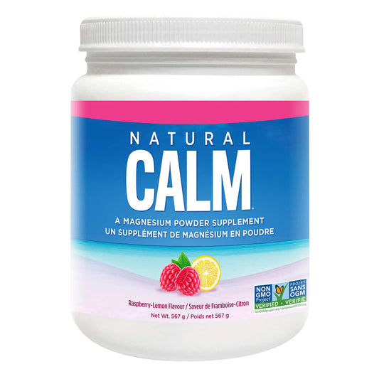 Natural Calm Magnesium Powder Organic Raspberry Lemon - 567 g Powder