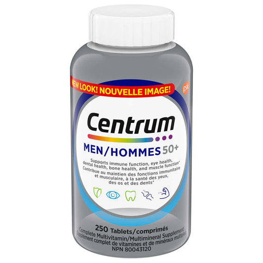 Centrum Complete Multivitamin and Mineral Supplement for Men 50+,  250 Tablets