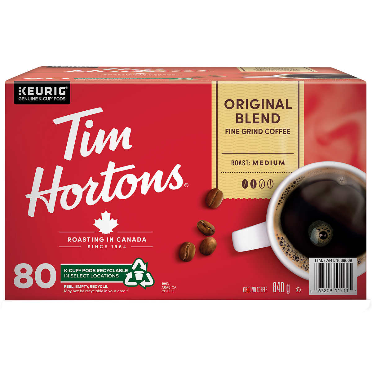 Tim Hortons Single-serve K-Cup Pods, 80-count