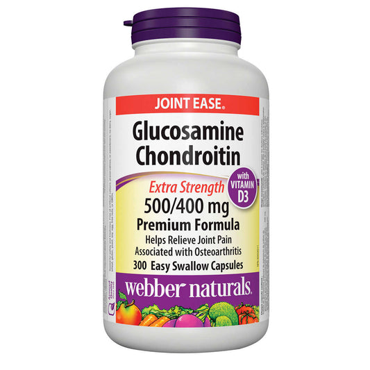 webber naturals Sulfate de glucosamine et de chondroïtine, extra-fort, 300 gélules 