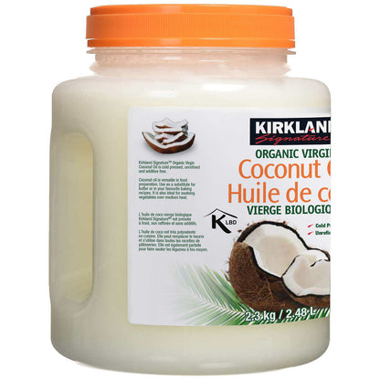 Kirkland Signature Huile de noix de coco vierge biologique, 2,3 kg