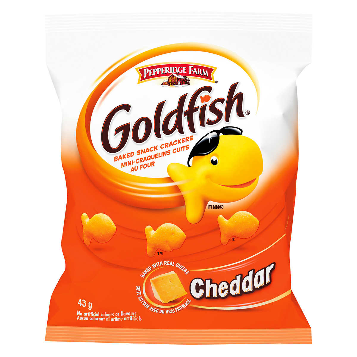 Goldfish Baked Snack Cheddar Crackers, 24 × 43 g (1.5 oz.)