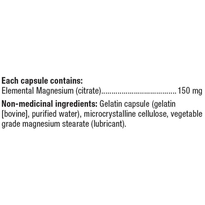 webber naturals Citrate de magnésium 150 mg - 300 Gélules
