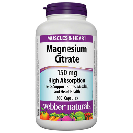 webber naturals Citrate de magnésium 150 mg - 300 Gélules