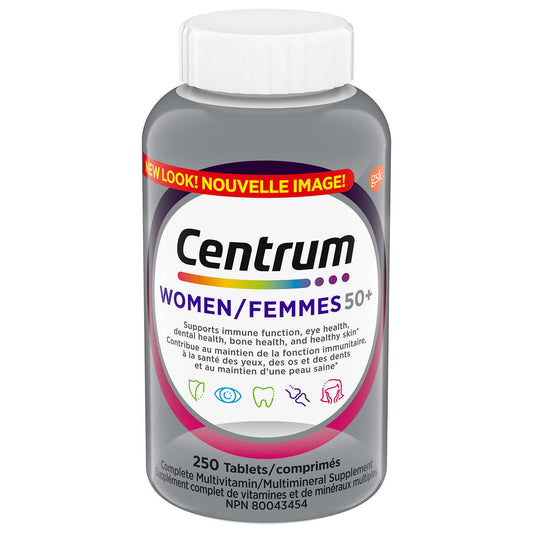 Centrum Complete Multivitamin and Mineral Supplement for Women 50+, 250 Tablets